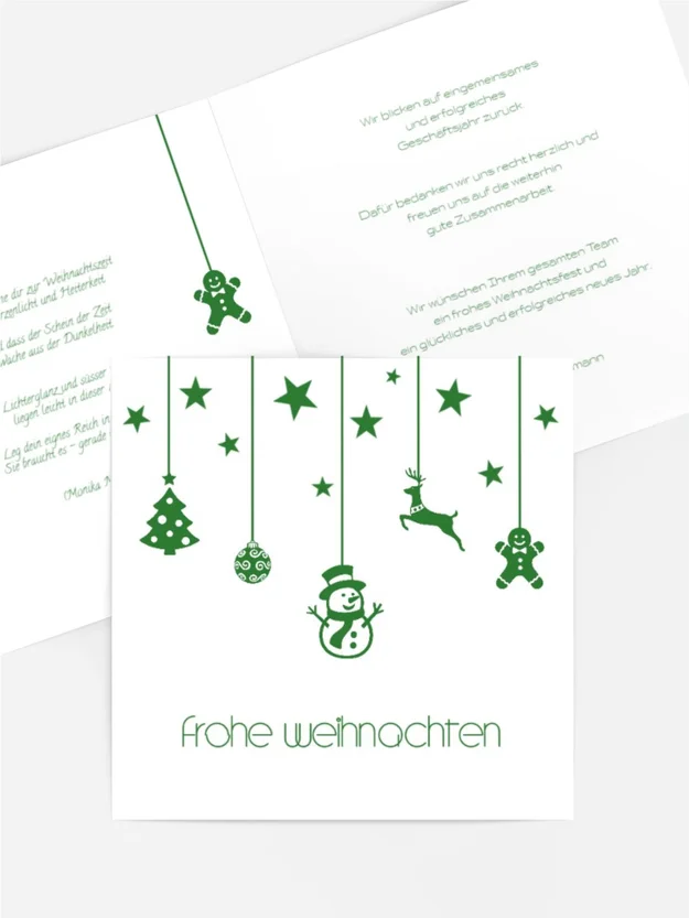 Grußkarte zu Weihnachten Geschäftlich Schmuckelemente