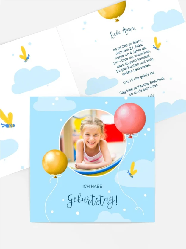 Geburtstagseinladung Luftballons
