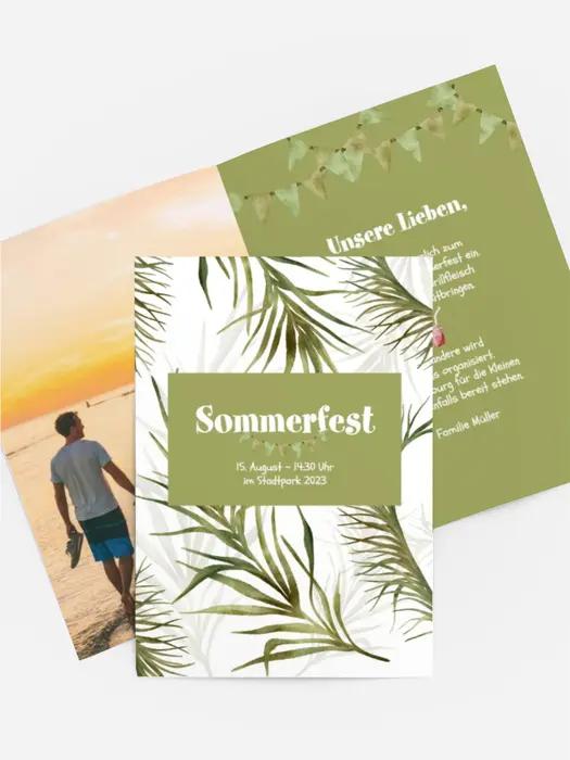 Sommerfest Einladung Sonnenpalmen