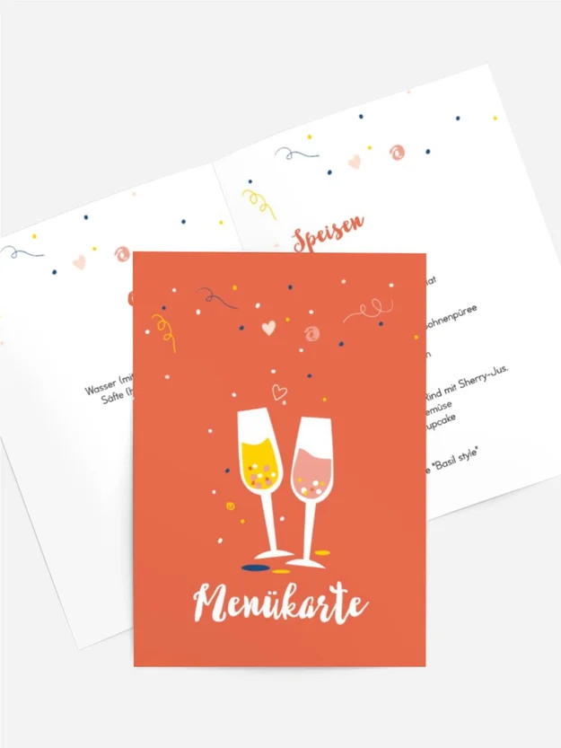 Menükarte Geburtstag Volle Gläser