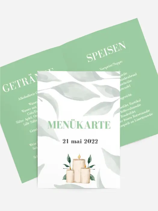 Menükarte Kommunion Gebot