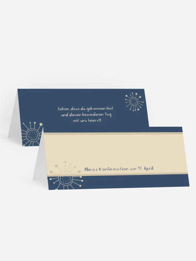 Tischkarte Konfirmation Blumen Tischkarte Konfirmation Blumen