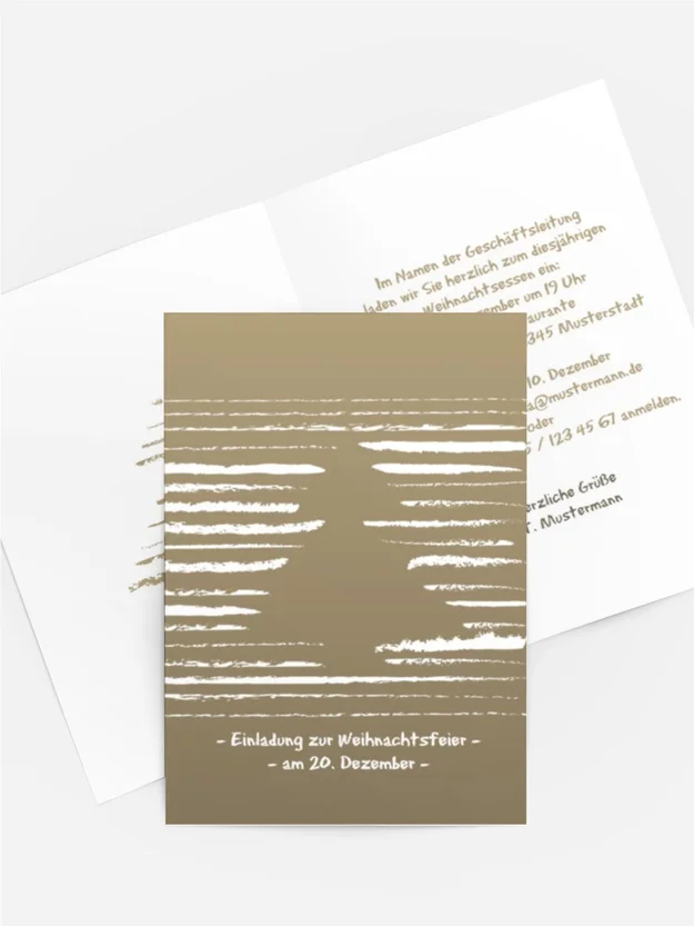 Weihnachts Einladungskarte geschäftlich Kreidentanne