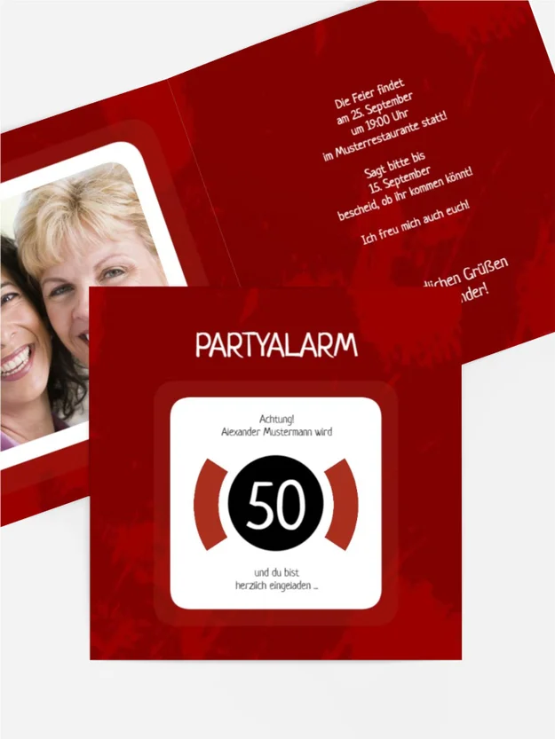 Geburtstagseinladung 50 Partyalarm Foto