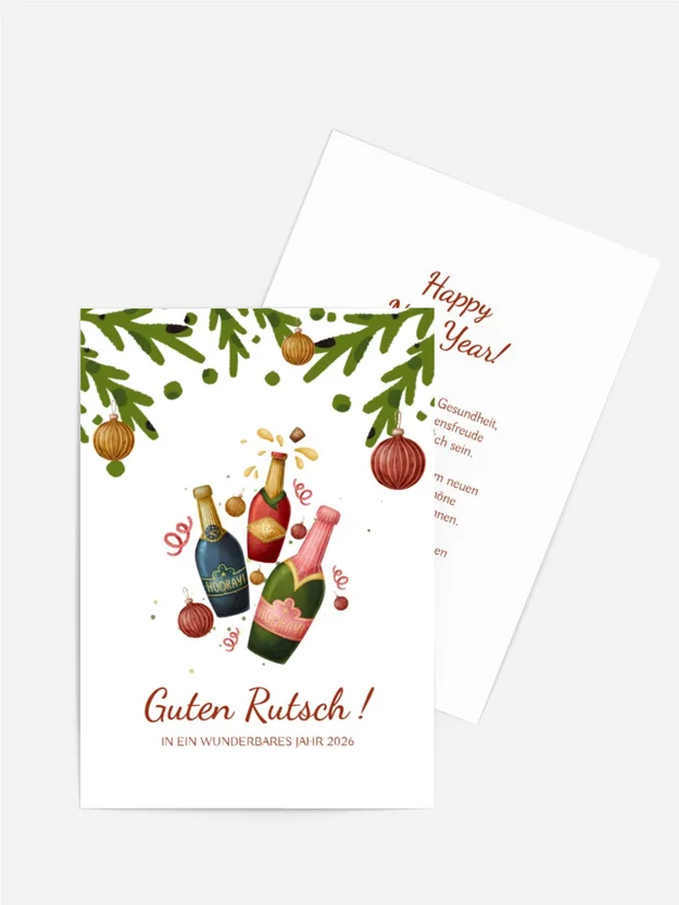Neujahrskarte Champagner-Explosion Neujahrskarte Champagner-Explosion