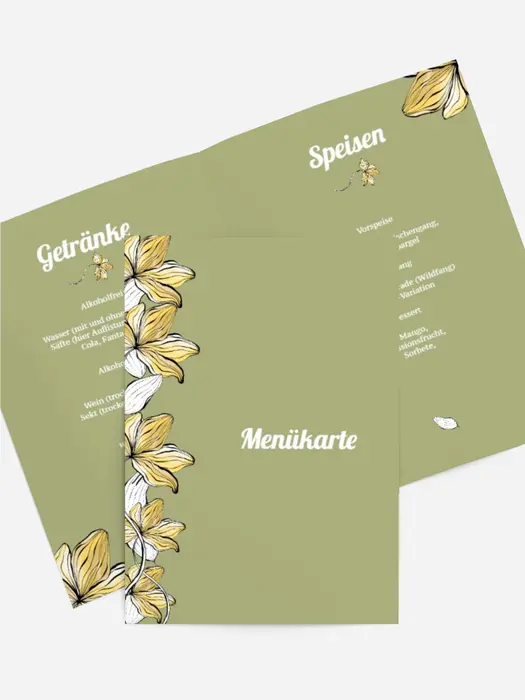 Menükarte Geburtstag Clematis