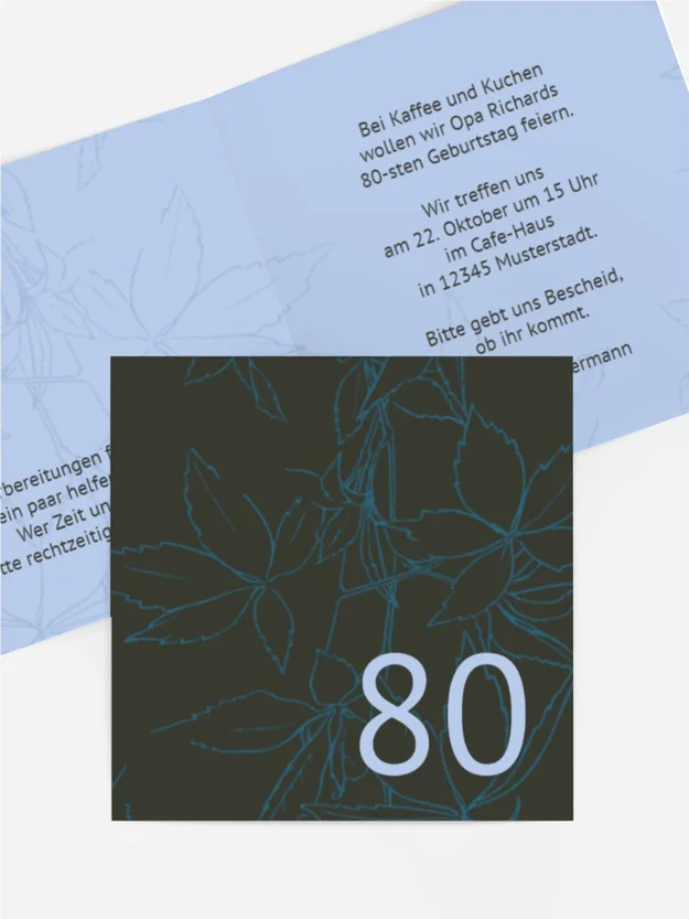 Geburtstagseinladung Herbst 80