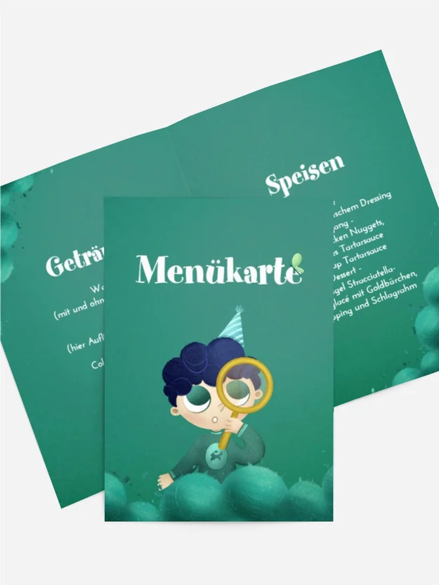 Menükarte Geburtstag Kleiner Forscher