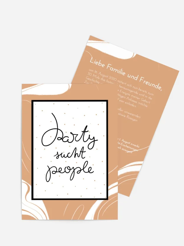 Geburtstagseinladung Cap­puc­ci­no