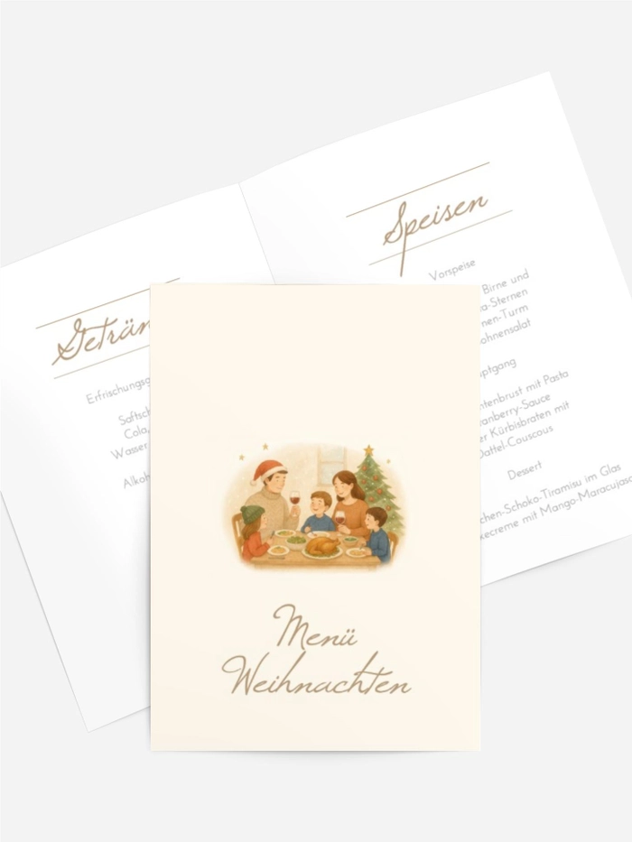 Menükarte Weihnachten Familienspaziergänge