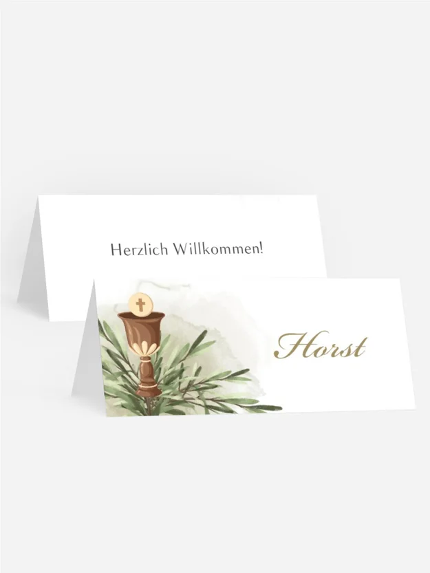 Tischkarte Konfirmation Kelch