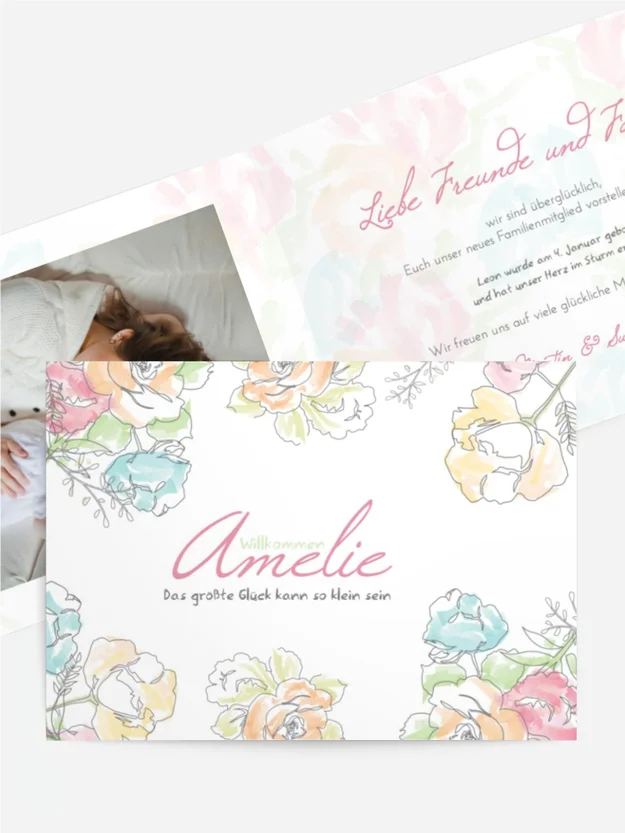 Babykarte Aquarelllichter