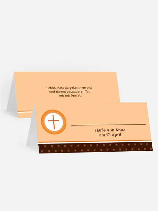 Taufe Tischkarte Kreuzhostie
