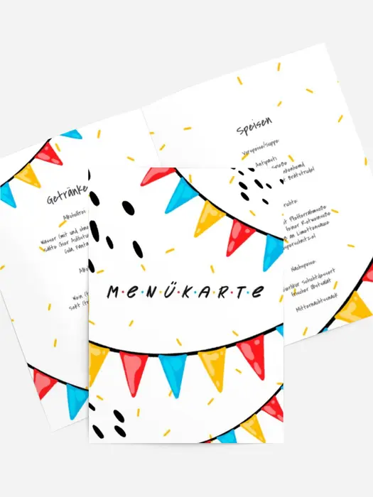 Menükarte Geburtstag Fähnchen