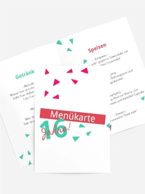 Menükarte Geburtstag Partyschnipsel