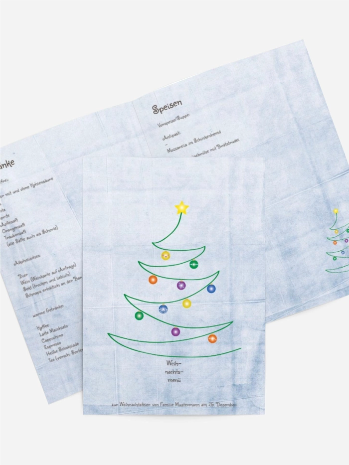 Menükarte Weihnachtsbaum Menükarte Weihnachtsbaum