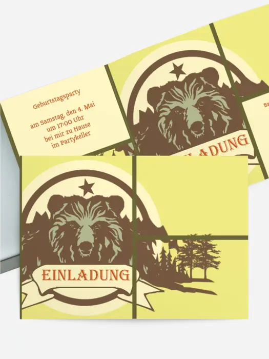 Geburtstagseinladungskarte Grizzly Foto