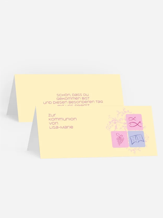 Tischkarte Kommunion Fisch Tischkarte Kommunion Fisch