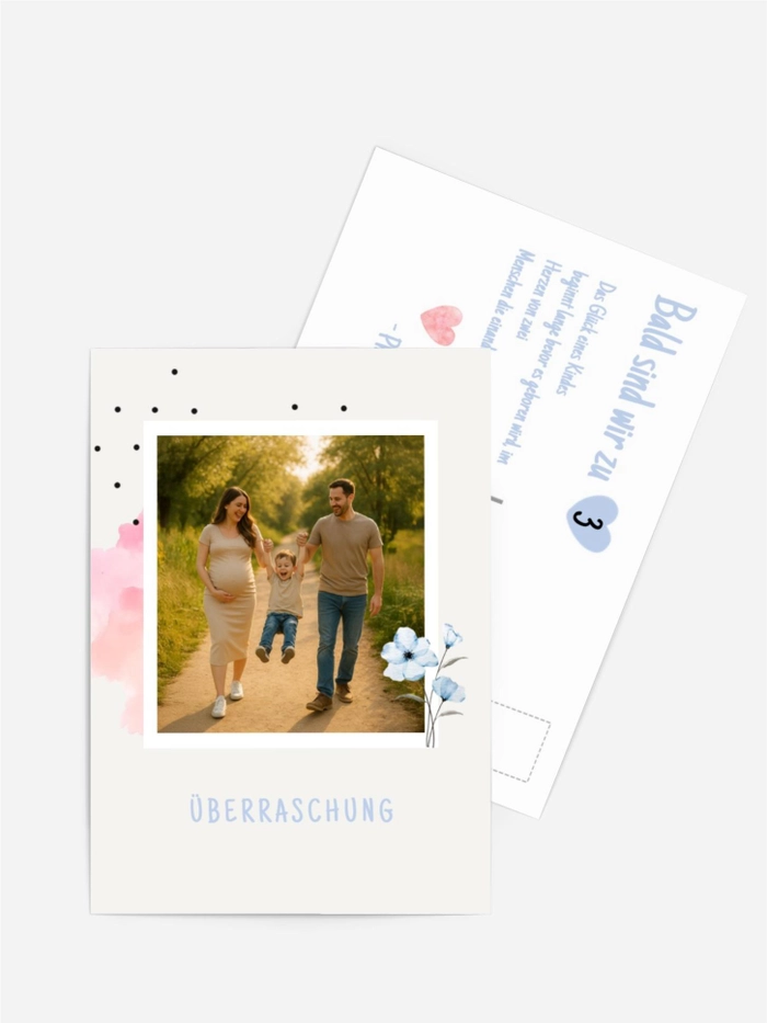 Schwangerschaftskarten Kinder Blumen