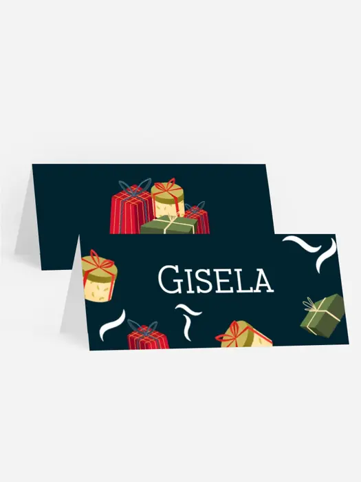 Tischkarte Weihnachten Schlitten Vom Weihnachtsmann