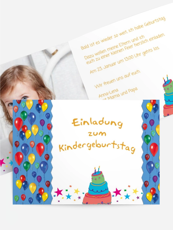 Geburtstagseinladung Kleinkinder Luftballon Foto Geburtstagseinladung Kleinkinder Luftballon Foto