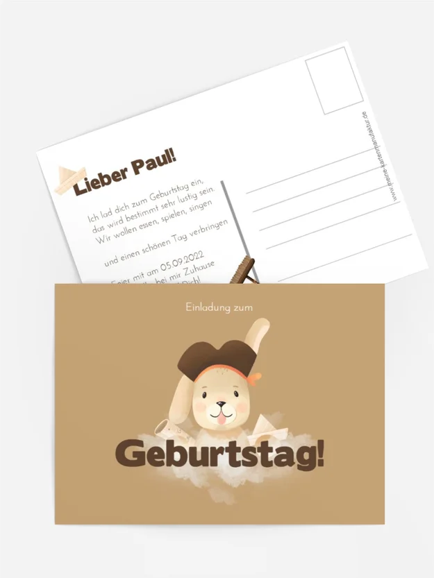 Geburtstagseinladung Hase albert herum