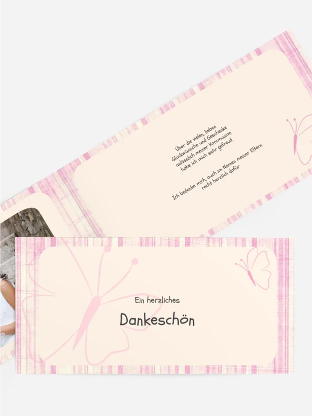 Dankeskarte Kommunion Butterfly 2