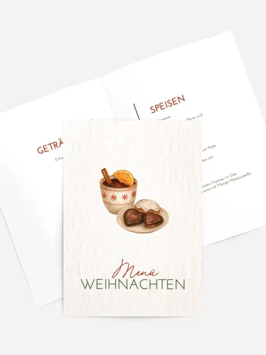 Menükarte Weihnachten Tee für Hunde