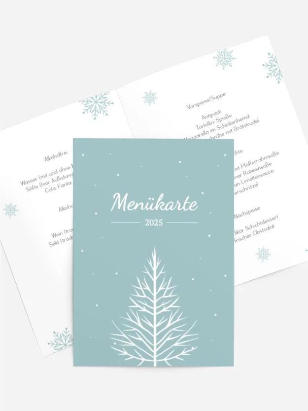 Menükarte Weihnachten Feiertagssymbol