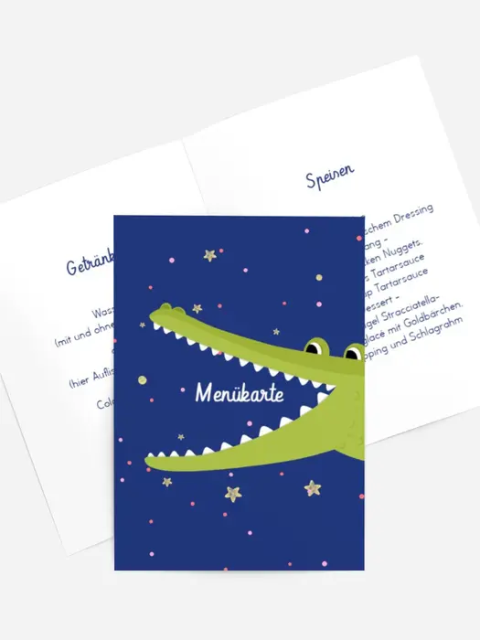 Menükarte Geburtstag Krokodil