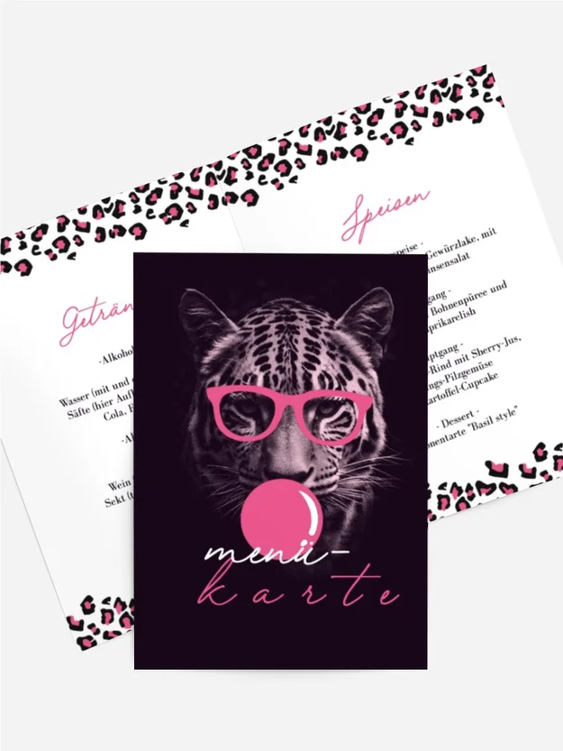 Menükarte Geburtstag Heiße Katze