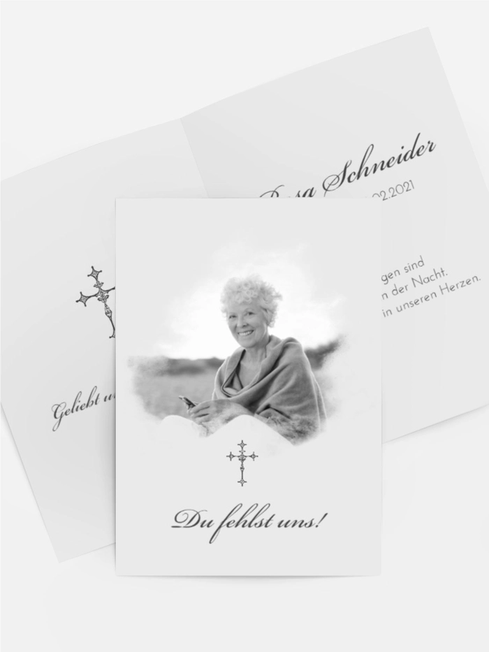 Sterbebildkarte Foto-Rauch Sterbebildkarte Foto-Rauch