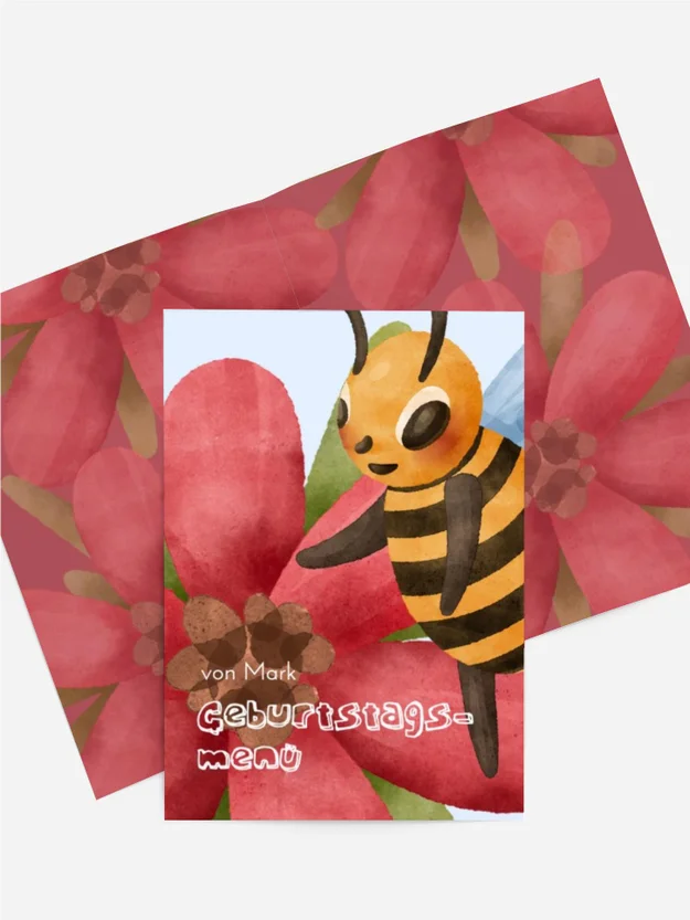 Menükarte Geburtstag Bienenfreuden