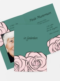 Sterbebildkarte Rosen