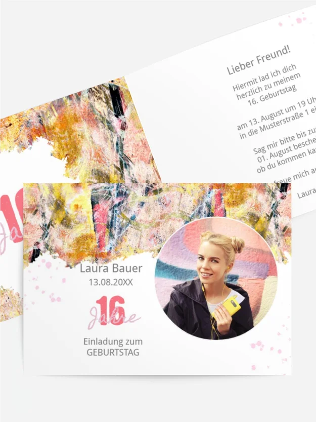 Geburtstagseinladung Graffitikunst