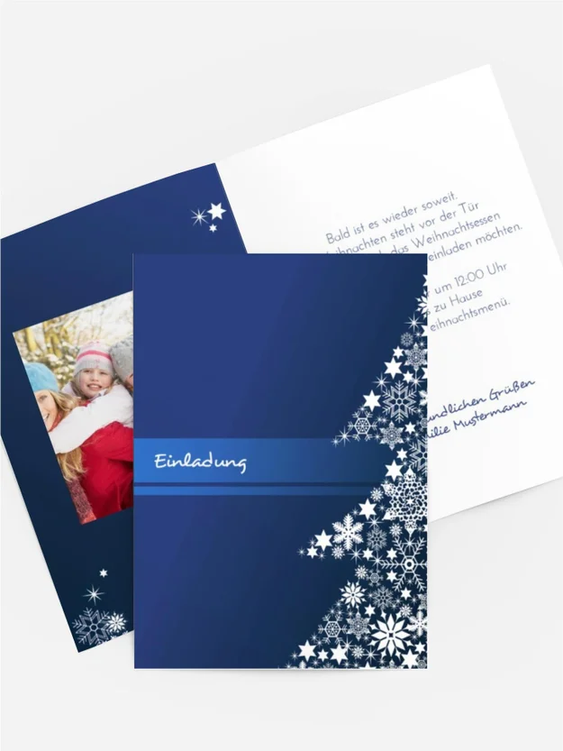 Weihnachts Einladungskarte privat Sternenbaum