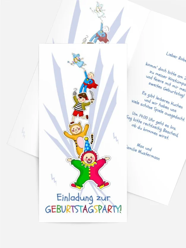 Kindergeburtstagseinladung "Kostümspaß"
