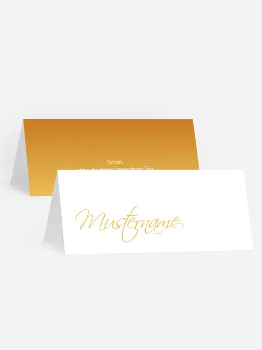 Tischkarte Goldene Buchstaben