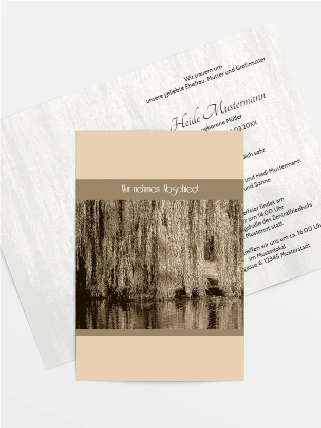 Trauerkarte Flusslandschaft hoch