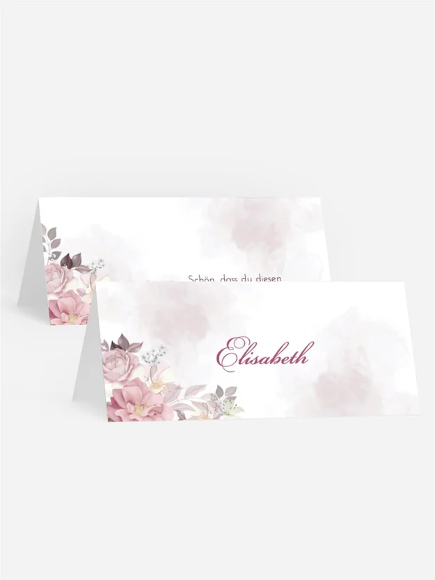 Tischkarte Rosa Umarmungen