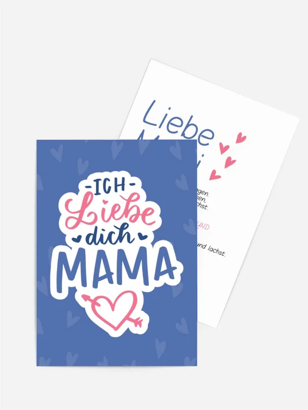 Grußkarte zum Muttertag Herzfällt Grußkarte zum Muttertag Herzfällt