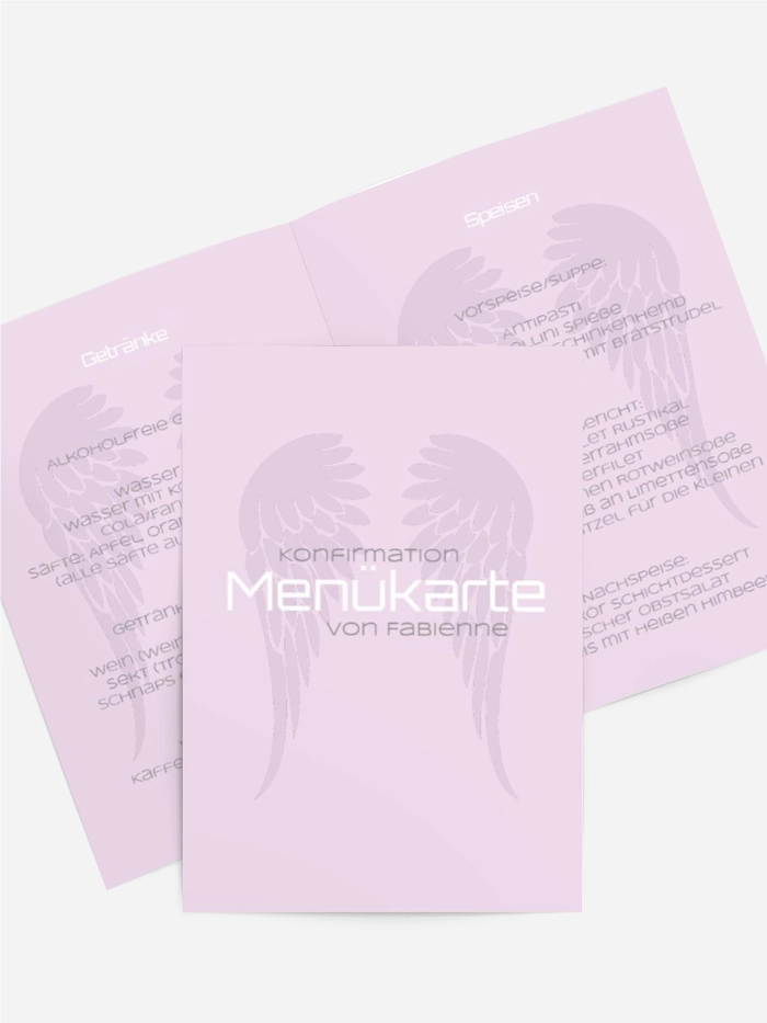 Menükarte Konfirmation Schutzengel Menükarte Konfirmation Schutzengel