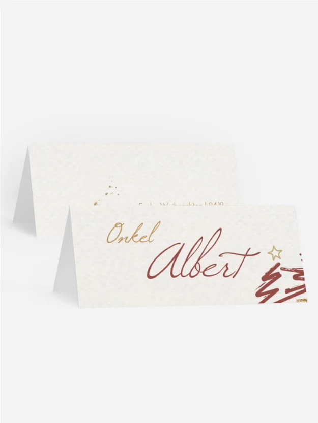 Tischkarte Weihnachten Goldene Streifen Tischkarte Weihnachten Goldene Streifen