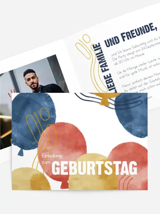 Geburtstagseinladung Luftballons fliegen