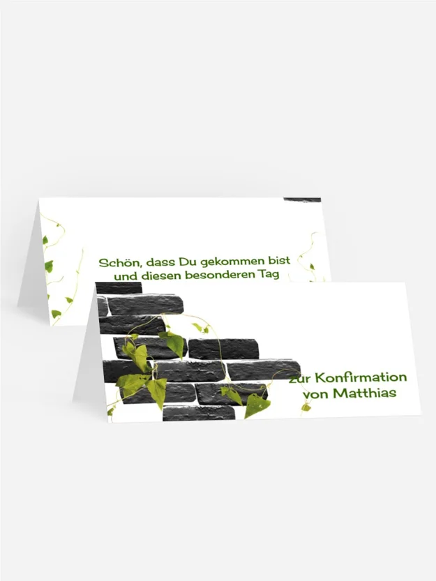 Tischkarte Konfirmation Efeu Tischkarte Konfirmation Efeu