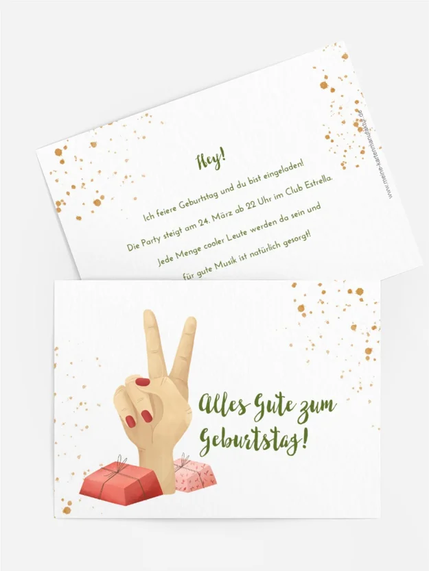 Geburtstagseinladung Handgeste Geburtstagseinladung Handgeste