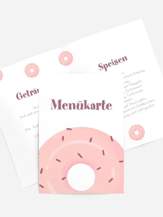 Menükarte Geburtstag Süßer Donut