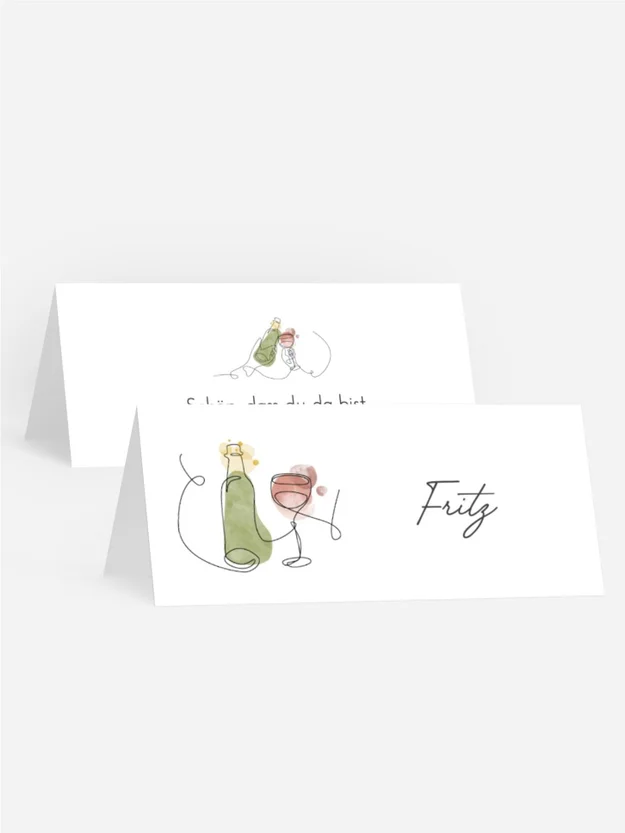 Tischkarte Prost Hände