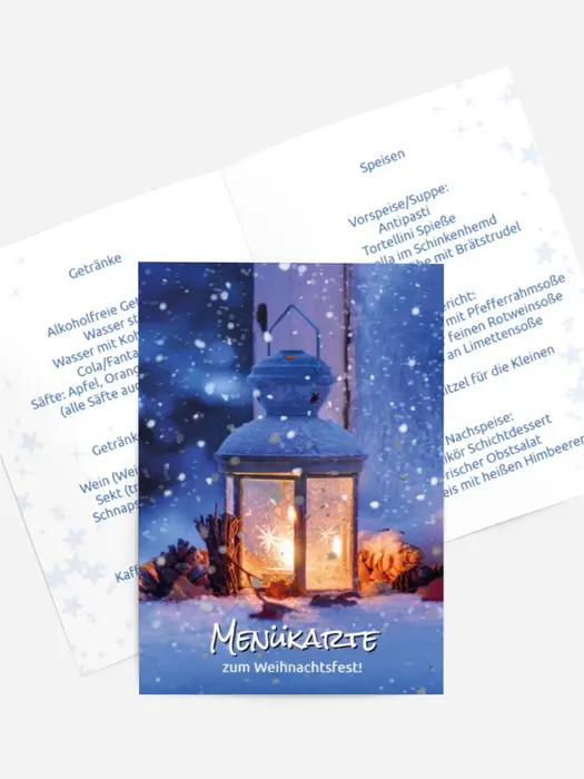 Menükarte Weihnachten Laterne