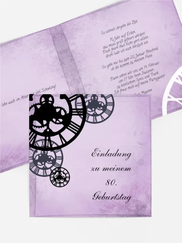 Einladung zum Geburtstag Schöne Zeit 80